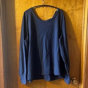 Old Navy Women's Navy Blue Sweatshirt With Cross Back XXL